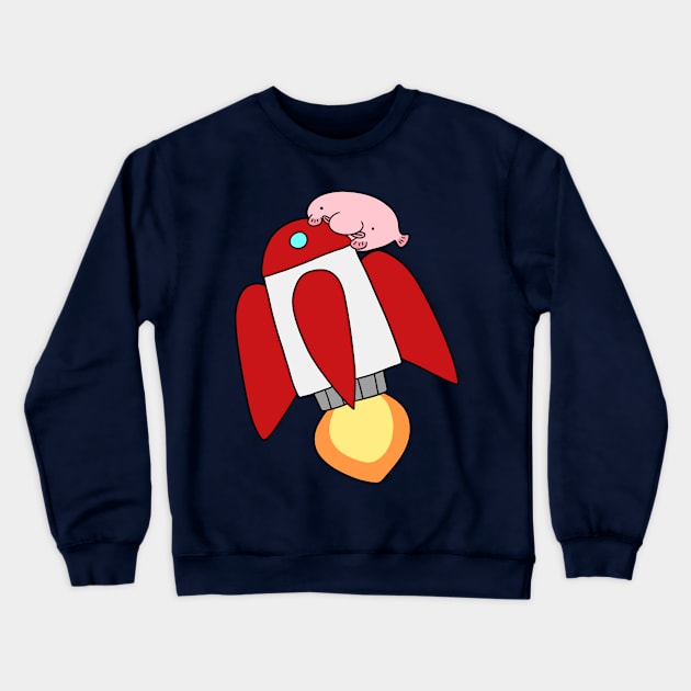 Rocket Ship Blobfish Crewneck Sweatshirt by saradaboru